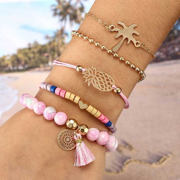 pineapple shell pendant beads chain multi-layer pink bracelet set bangle for women girl adjustable friendship bracelet set, Black
pineapple shell pendant beads chain multi-layer pink bracelet set bangle for women girl adjustable friendship bracelet set, Black