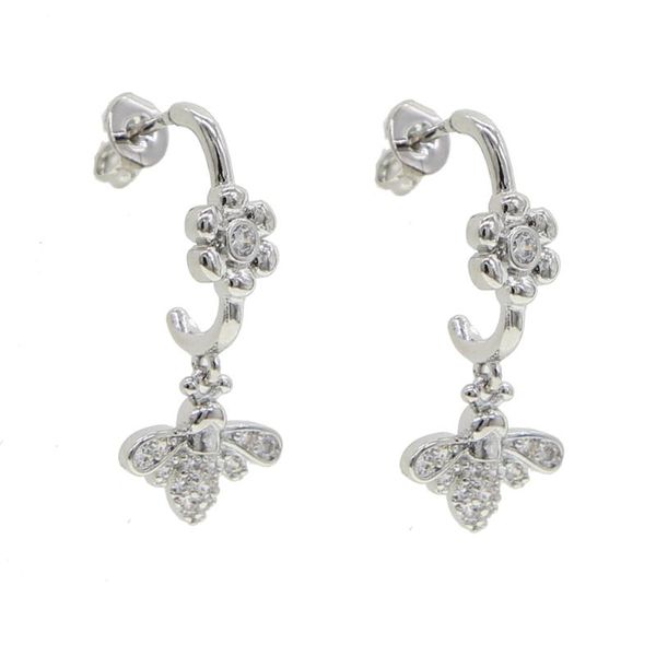 hoop & huggie 2021 cute flower bee dangle earrings zircon cz wholesale fashion jewelry punk stud for women girls gift, Golden;silver
hoop & huggie 2021 cute flower bee dangle earrings zircon cz wholesale fashion jewelry punk stud for women girls gift, Golden;silver