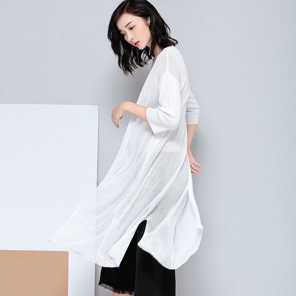 summer trench thin mid-length sweater women's cardigan seven-point sleeve sunscreen shawl with loose air conditioning shirt r352, Tan;black
summer trench thin mid-length sweater women's cardigan seven-point sleeve sunscreen shawl with loose air conditioning shirt r352, Tan;black
