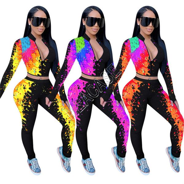 женщины tracksuit конструкторы граффити tie-краситель с длинным рукавом на молнии куртка crop top coat брюки леггинсы sweatsuit осень двухку, White
женщины tracksuit конструкторы граффити tie-краситель с длинным рукавом на молнии куртка crop top coat брюки леггинсы sweatsuit осень двухку, White
