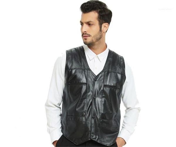 sleeveless outerwear mens designer pu vests male formal v neck zipper pockets coats mens fleece natural color, Black;white 
sleeveless outerwear mens designer pu vests male formal v neck zipper pockets coats mens fleece natural color, Black;white