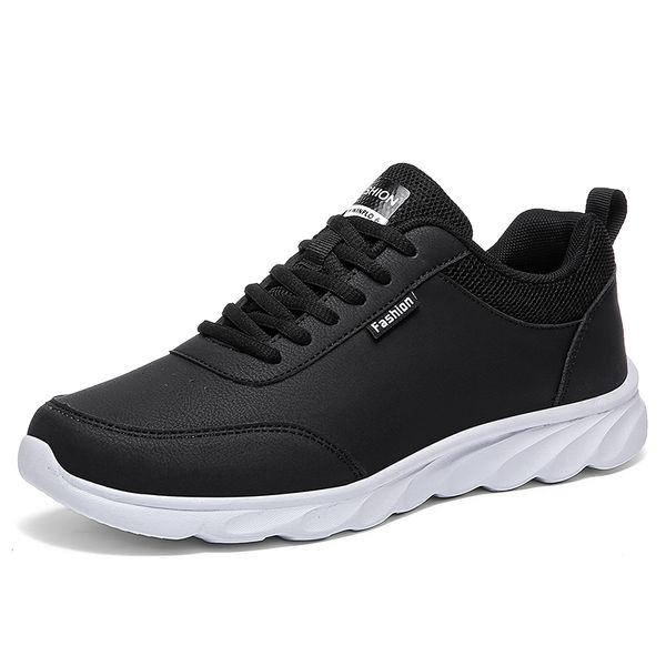 men shoes leather breathable men's sneakers lace-up comfortable walking shoes lightweight rubber couple for men, Black
men shoes leather breathable men's sneakers lace-up comfortable walking shoes lightweight rubber couple for men, Black