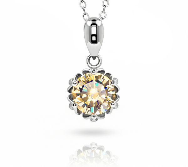 1.0ct 6.5mm champagne round 18k white gold plated 925 silver moissanite lotus shape necklace diamond test passed
1.0ct 6.5mm champagne round 18k white gold plated 925 silver moissanite lotus shape necklace diamond test passed