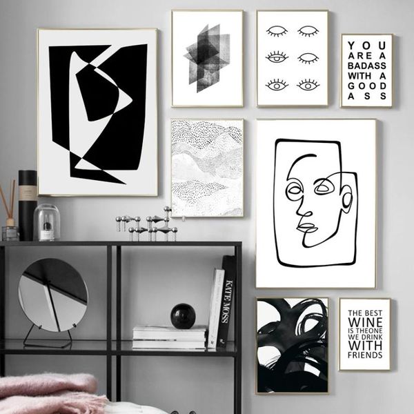 paintings abstract line face eye quotes wall art canvas painting nordic posters and prints black white pictures for living room decor
paintings abstract line face eye quotes wall art canvas painting nordic posters and prints black white pictures for living room decor