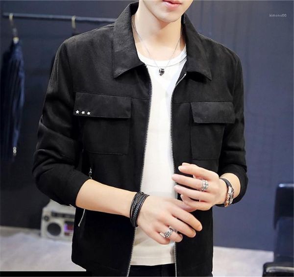 pocket jackets slim mens coats autumn winter designer soild color lapel neck male clothing long sleeve zipper, Black;brown
pocket jackets slim mens coats autumn winter designer soild color lapel neck male clothing long sleeve zipper, Black;brown