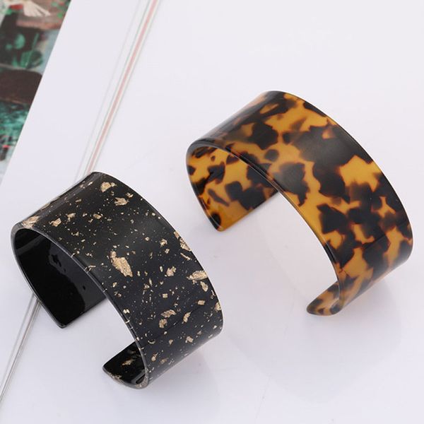 bohemian hand-decorated acetate plate acrylic resin bracelet leopard marble cool retro simple geometric opening wide round brac, Black
bohemian hand-decorated acetate plate acrylic resin bracelet leopard marble cool retro simple geometric opening wide round brac, Black