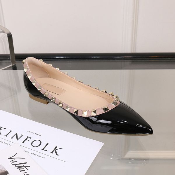 various colors versatile europe and america new pattern superstar loafers rivet pointed genuine leather women's flat shoes walking shoe, Black
various colors versatile europe and america new pattern superstar loafers rivet pointed genuine leather women's flat shoes walking shoe, Black