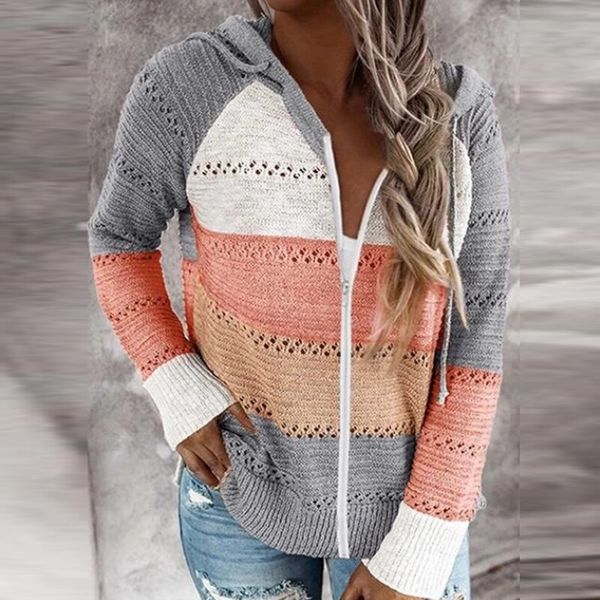 women elegant long sleeve hooded knitted autumn striped sweaters v-neck pullovers knitwear winter vintage sweaters, White;black
women elegant long sleeve hooded knitted autumn striped sweaters v-neck pullovers knitwear winter vintage sweaters, White;black