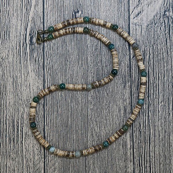 vintage rustic men beaded necklace natural india onyx coconut shell necklace for men tribal jewelry friend gift su-07, Silver
vintage rustic men beaded necklace natural india onyx coconut shell necklace for men tribal jewelry friend gift su-07, Silver