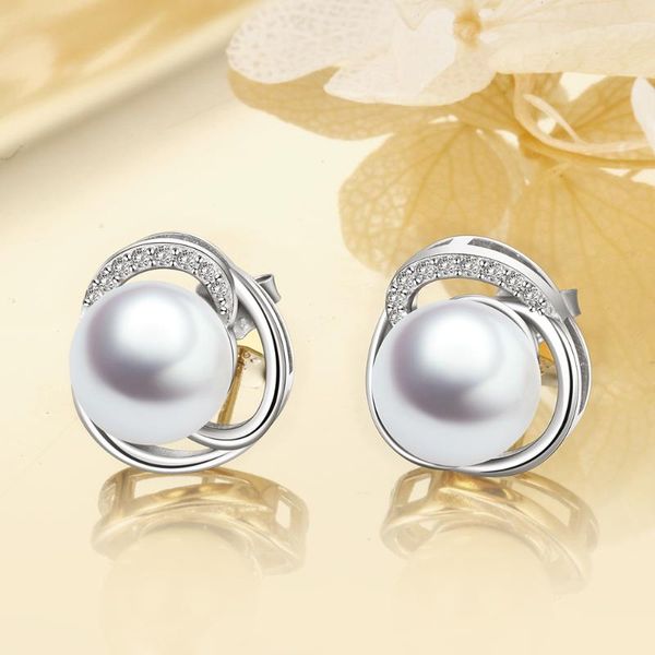 925 sterling silver pearl earrings white pearls stud earrings cubic zirconia stud for women fine jewelry gift for girls, Golden;silver
925 sterling silver pearl earrings white pearls stud earrings cubic zirconia stud for women fine jewelry gift for girls, Golden;silver