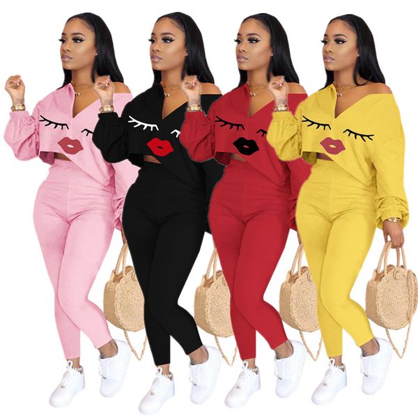 fashion lips print tracksuits autumn women long sleeve hoodies t shirt pullover + leggings pants two piece outfits sportwear clothing best, White
fashion lips print tracksuits autumn women long sleeve hoodies t shirt pullover + leggings pants two piece outfits sportwear clothing best, White