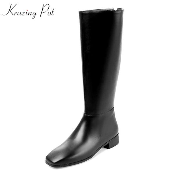 krazing pot winter brand shoes solid zipper pointed toe thin high heels genuine leather plus size fashion knee-high boots l40, Black
krazing pot winter brand shoes solid zipper pointed toe thin high heels genuine leather plus size fashion knee-high boots l40, Black