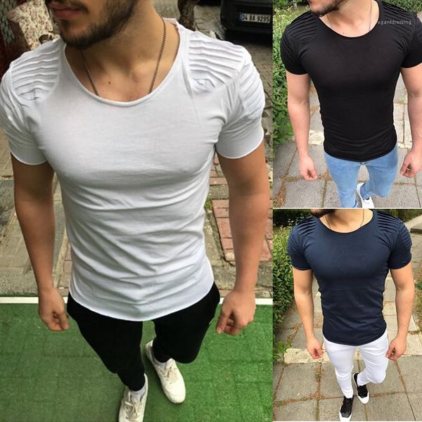 tshirts casual mens summer ruched shoulder mens designer tshirts fashion solid color crew neck short sleeve, White;black
tshirts casual mens summer ruched shoulder mens designer tshirts fashion solid color crew neck short sleeve, White;black