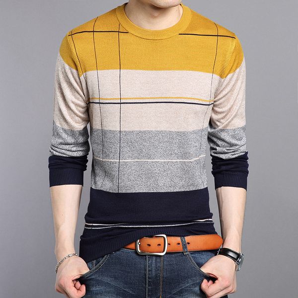 men's sweaters 2021 autumn male patchwork color sweater o-neck striped slim fit knitting mens and pullovers jumper, White;black
men's sweaters 2021 autumn male patchwork color sweater o-neck striped slim fit knitting mens and pullovers jumper, White;black