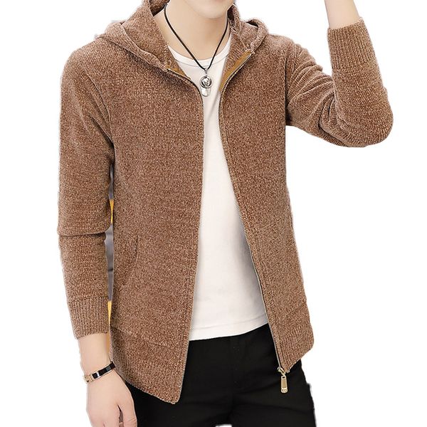 men's sweaters spring hooded knit sweater men cardigan style mens outwear autumn jacket solid long sleeves, White;black
men's sweaters spring hooded knit sweater men cardigan style mens outwear autumn jacket solid long sleeves, White;black