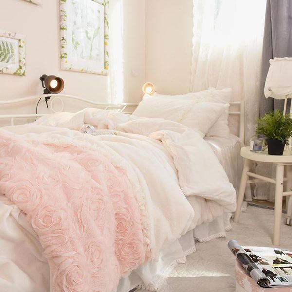 pink white girls princess fleece bedding set twin king size bed set duvet cover bed skirt cover posciel linge de lit
pink white girls princess fleece bedding set twin king size bed set duvet cover bed skirt cover posciel linge de lit