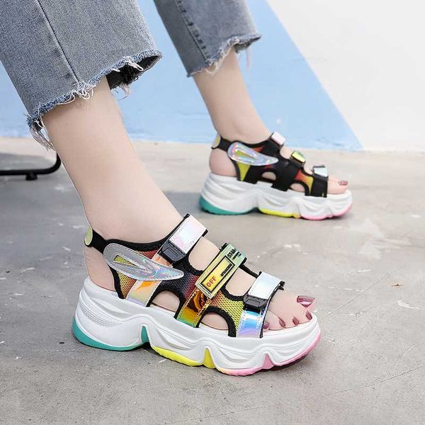 women's summer mesh muffin bottom sandals korean casual wild thick-soled shoes comfortable and breathable sports women's sandals, Black
women's summer mesh muffin bottom sandals korean casual wild thick-soled shoes comfortable and breathable sports women's sandals, Black