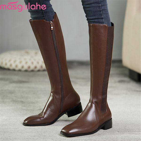 masgulahe 2020 new arrival winter knee high boots low heel square toe black brown color women boots ladies shoes big size 34-43
masgulahe 2020 new arrival winter knee high boots low heel square toe black brown color women boots ladies shoes big size 34-43