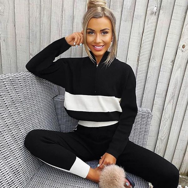 running sets women tracksuits set fall stand collar long sleeve sweatshirt side stripe high waist joggers pants female sportwear, Black;blue
running sets women tracksuits set fall stand collar long sleeve sweatshirt side stripe high waist joggers pants female sportwear, Black;blue