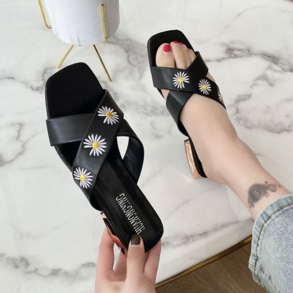 fairy metal heels daisy cross band sandals women summer shoes women slippers netcelebrity slip on embroider femmes sandalias2020, Black
fairy metal heels daisy cross band sandals women summer shoes women slippers netcelebrity slip on embroider femmes sandalias2020, Black
