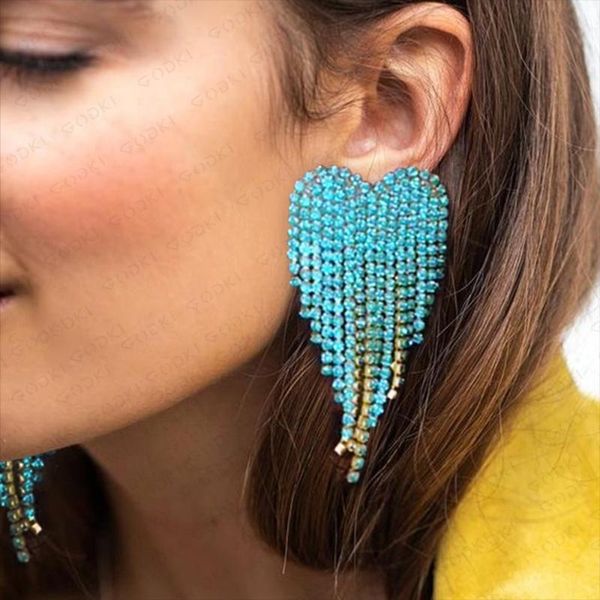 godki big fashion luxury heart dangle earrings for women wedding bridal earrings boucle d'oreille femme 2020, Silver
godki big fashion luxury heart dangle earrings for women wedding bridal earrings boucle d'oreille femme 2020, Silver