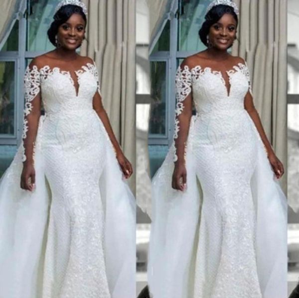 2021 african style lace wedding dresses high-end customized long sleeve women dress overskirt bridal wedding gowns custom made plus size, White
2021 african style lace wedding dresses high-end customized long sleeve women dress overskirt bridal wedding gowns custom made plus size, White