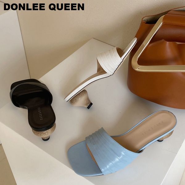 fashion brand strange med heels sandals women slippers elegant pleated mules shoes women slip on slides outdoor flip flops mujer, Black
fashion brand strange med heels sandals women slippers elegant pleated mules shoes women slip on slides outdoor flip flops mujer, Black
