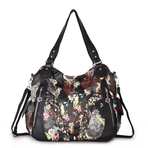 angel kiss brand women black floral shoulder bag female flower printed handbag messenger tote purse with adjustable long strap
angel kiss brand women black floral shoulder bag female flower printed handbag messenger tote purse with adjustable long strap