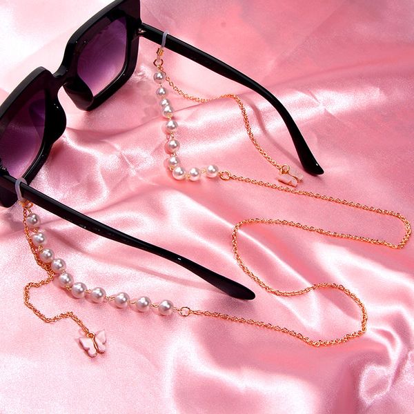 jjfoucs simple fashion 75cm lmitation pearls glasses chain gold coloracrylic butterfly pendant sunglasses chain for women girls, Silver
jjfoucs simple fashion 75cm lmitation pearls glasses chain gold coloracrylic butterfly pendant sunglasses chain for women girls, Silver