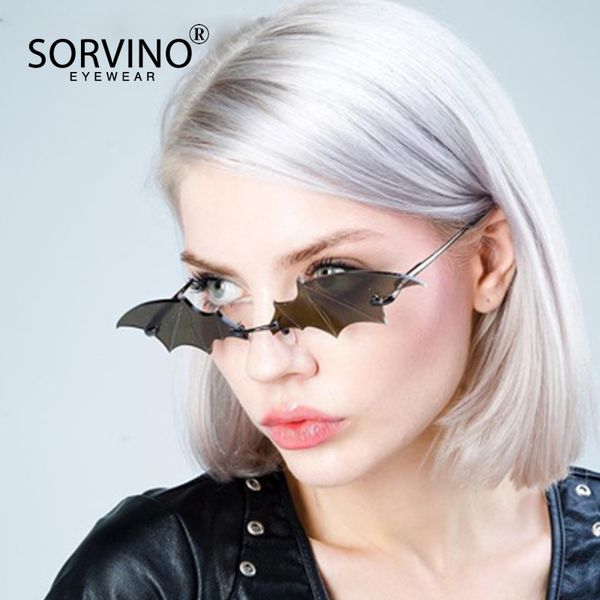 sunglasses sorvino rimless vintage bat shape for women men glasses eyewear 2021 fashion trending, White;black
sunglasses sorvino rimless vintage bat shape for women men glasses eyewear 2021 fashion trending, White;black