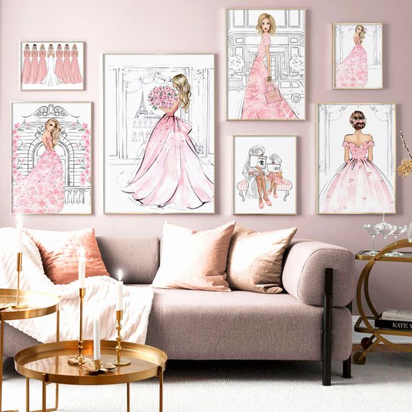 pink paris fashion girl rose flower wall art canvas painting nordic posters and prints wall pictures for living room salon decor
pink paris fashion girl rose flower wall art canvas painting nordic posters and prints wall pictures for living room salon decor