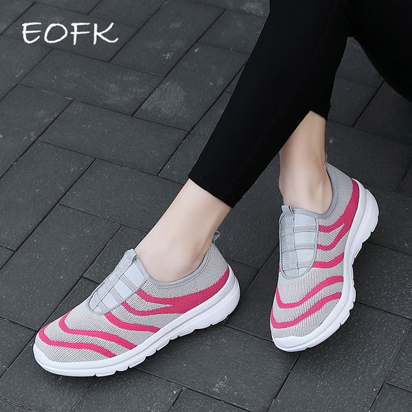 eofk women sneakers summer fabric women flat shoes woman casual breathable flats loafers fashion tenis comfortable shoes, Black