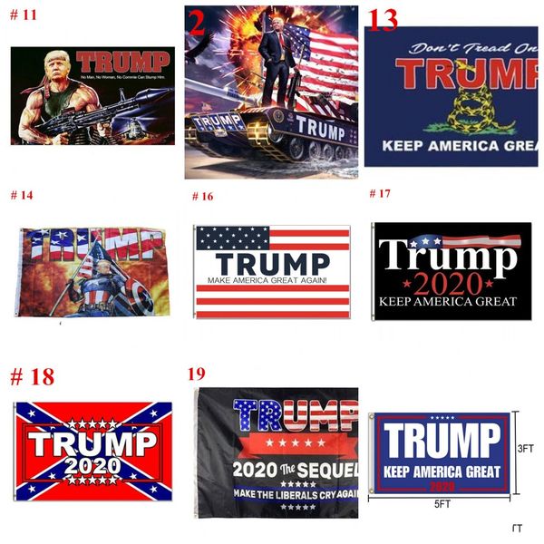 

us stock 2020 election trump flags 90*150cm polyester printed trump flag keep america great again president campaign banner dhl ship fy6027