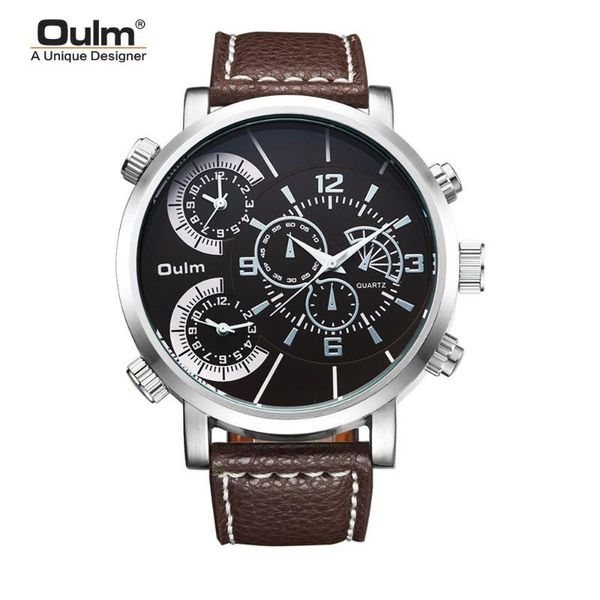 2020 oulm personalized watches men waterproof quartz 3 time zone watches large mens dropshipping reloj hombre, Slivery;brown
2020 oulm personalized watches men waterproof quartz 3 time zone watches large mens dropshipping reloj hombre, Slivery;brown