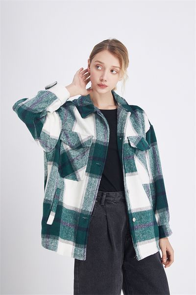 2020 new vintage stylish pockets oversized plaid jacket coat women 2020 fashion lapel collar long sleeve loose outerwear chic, White
2020 new vintage stylish pockets oversized plaid jacket coat women 2020 fashion lapel collar long sleeve loose outerwear chic, White