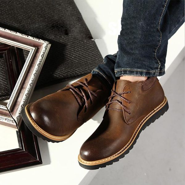 man casual leather shoes fashion lace up ankle boots male classic leather flats shoes leisure footwear man versatile short boots, Black
man casual leather shoes fashion lace up ankle boots male classic leather flats shoes leisure footwear man versatile short boots, Black