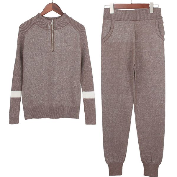 lurex women sweater suits and set casual knitted sweaters pants 2pcs track suits zipper women trousers+jumpers clothing sets x0923, Gray
lurex women sweater suits and set casual knitted sweaters pants 2pcs track suits zipper women trousers+jumpers clothing sets x0923, Gray