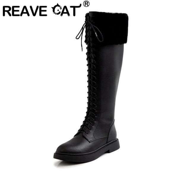 reave cat woman furry winter knee boot round toe low square heel lace up cross-tied zipper lambs wool big size 33-40 a2814, Black
reave cat woman furry winter knee boot round toe low square heel lace up cross-tied zipper lambs wool big size 33-40 a2814, Black