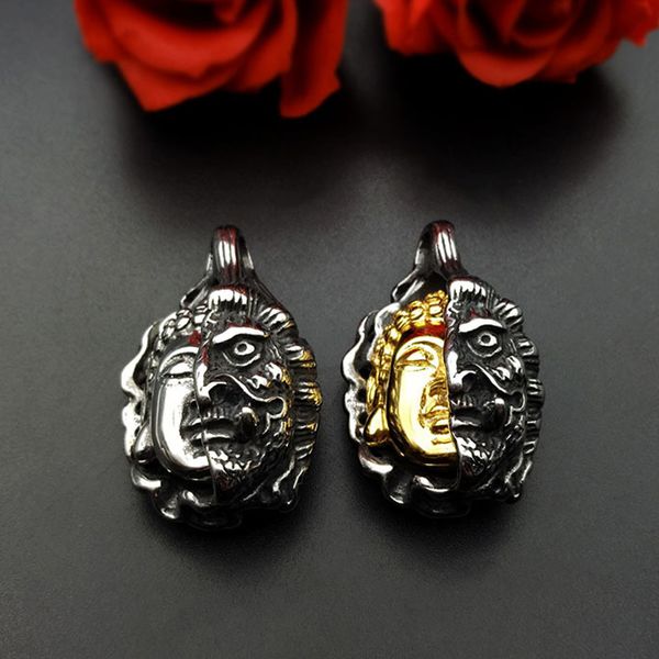 mens necklace pendant stainless steel big necklace half devil buddha hip hop punk chain jewelry on the neck wholesale, Silver
mens necklace pendant stainless steel big necklace half devil buddha hip hop punk chain jewelry on the neck wholesale, Silver