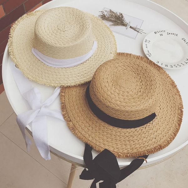 ht3181 women summer hat ladies wide brim straw hat female solid flat boater beach fashion lace straped fedora sun, Blue;gray
ht3181 women summer hat ladies wide brim straw hat female solid flat boater beach fashion lace straped fedora sun, Blue;gray