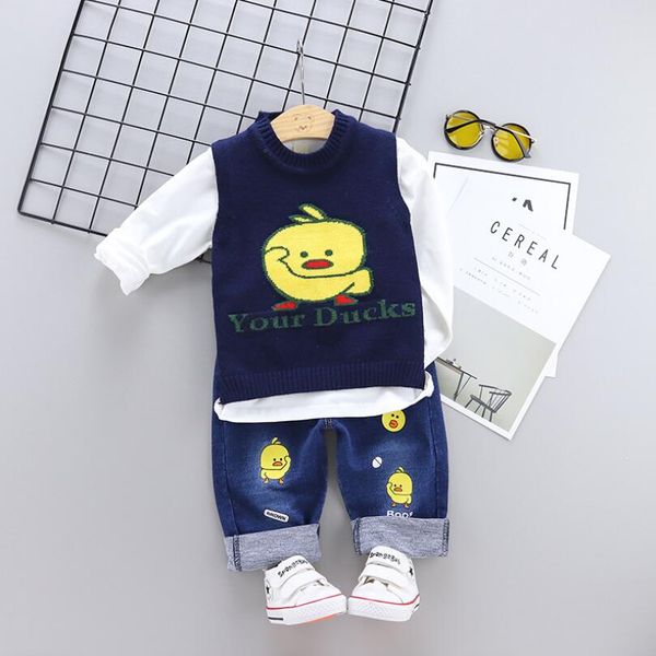 spring autumn baby boy clothes infant cotton cartoon yellow duck print sweater vest t shirt pants 3pcs/sets child fashion suit, White
spring autumn baby boy clothes infant cotton cartoon yellow duck print sweater vest t shirt pants 3pcs/sets child fashion suit, White