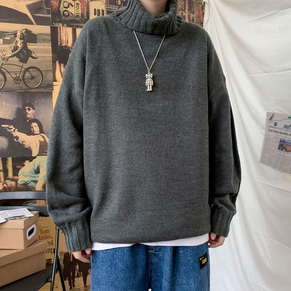 winter turtleneck sweater men's warm fashion casual knit pullover men streetwear loose korean knitting sweaters mens clothes, White;black
winter turtleneck sweater men's warm fashion casual knit pullover men streetwear loose korean knitting sweaters mens clothes, White;black