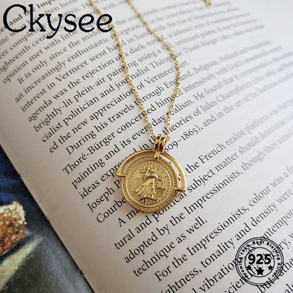 ckysee 925 sterling silver necklace gold color relief figure pendant necklace for fashion women girlfriend simple charms jewelry
ckysee 925 sterling silver necklace gold color relief figure pendant necklace for fashion women girlfriend simple charms jewelry