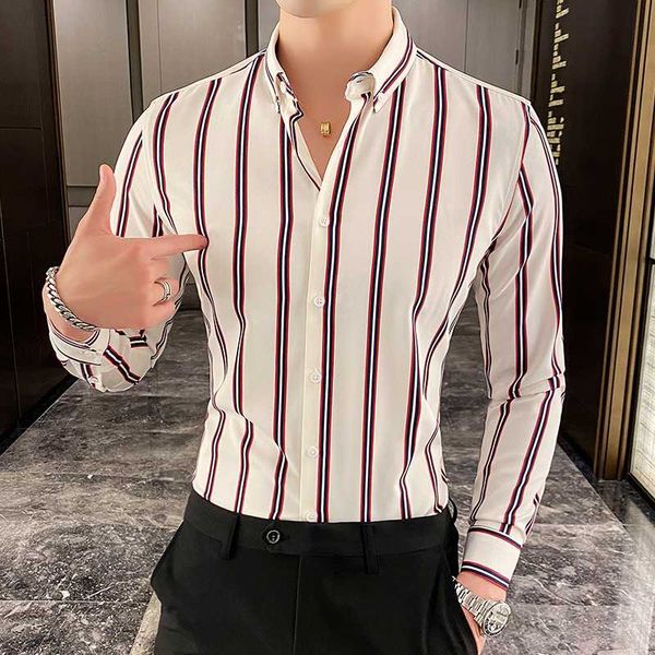 men's business striped shirt casual long sleeve spring new fashion slim shirt black white men's casual long sleeve regular, White;black
men's business striped shirt casual long sleeve spring new fashion slim shirt black white men's casual long sleeve regular, White;black