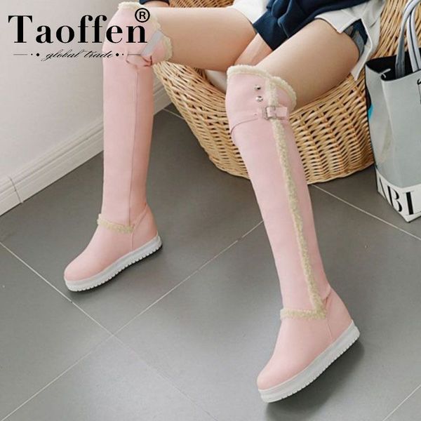 taoffen 2020 women thick sole over the knee boots plush fur winter shoes woman keep warm casual botas footwear size 34-43, Black
taoffen 2020 women thick sole over the knee boots plush fur winter shoes woman keep warm casual botas footwear size 34-43, Black
