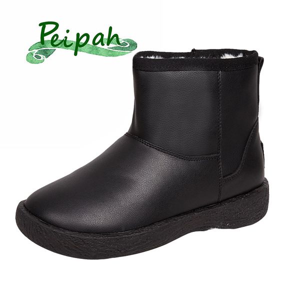 peipah handmade genuine leather women's snow boots winter keep warm plush women winter slip on shoes solid ankle boots for woman, Black
peipah handmade genuine leather women's snow boots winter keep warm plush women winter slip on shoes solid ankle boots for woman, Black