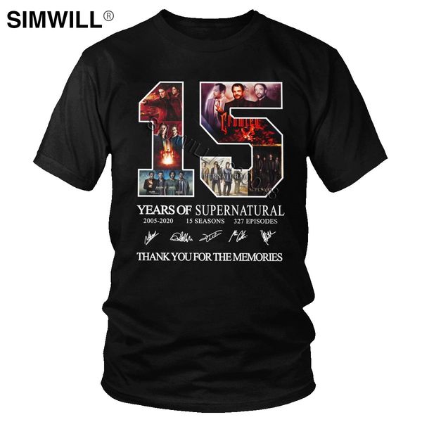 men's cotton tee supernatural 15 years anniversary dean sam castiel signatures t shirt short sleeve the winchesters bro t-shirt
men's cotton tee supernatural 15 years anniversary dean sam castiel signatures t shirt short sleeve the winchesters bro t-shirt
