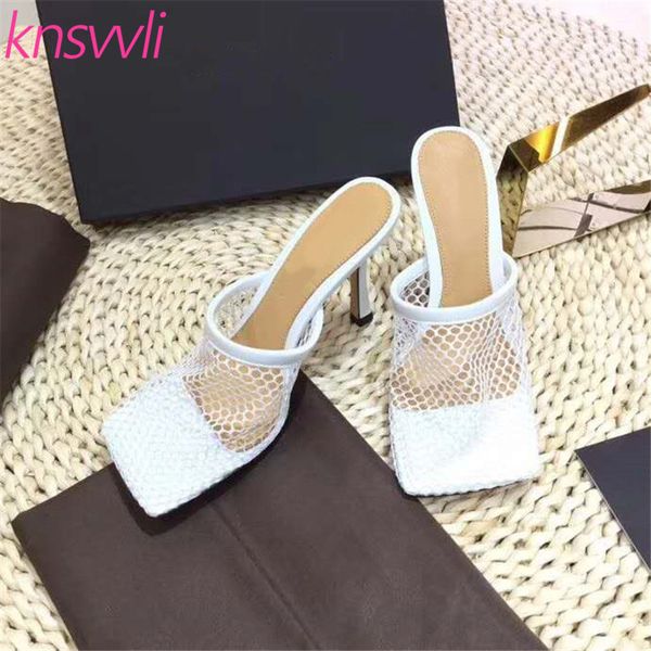 fishing net leather high heel slippers women square toe sandals lady mesh cut outs mules stiletto runway party shoes woman, Black
fishing net leather high heel slippers women square toe sandals lady mesh cut outs mules stiletto runway party shoes woman, Black