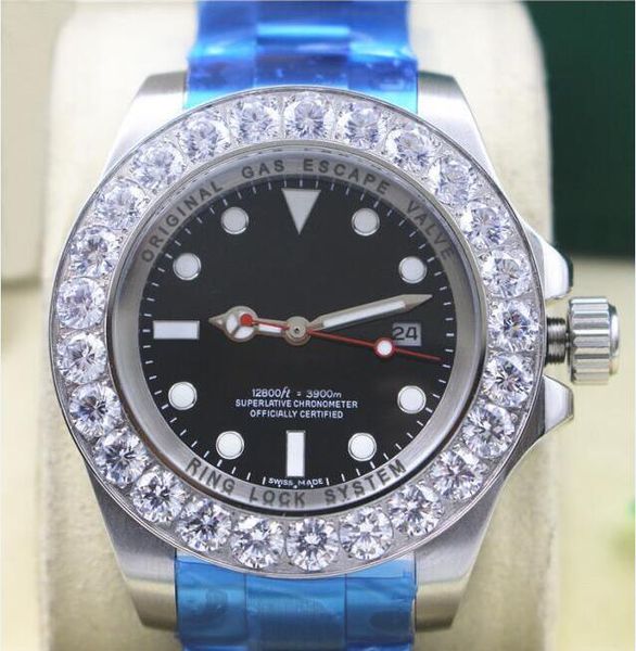 men watches 44mm blue dial 116660 bigger diamond bezel automatic mechanical stainless steel bracelet luxury wristwatch, Slivery;brown
men watches 44mm blue dial 116660 bigger diamond bezel automatic mechanical stainless steel bracelet luxury wristwatch, Slivery;brown