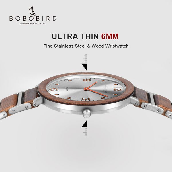 relogio masculino 2020 bobo bird ultra-thin quartz wooden watch men with wooden box, Slivery;brown
relogio masculino 2020 bobo bird ultra-thin quartz wooden watch men with wooden box, Slivery;brown